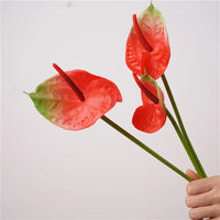 Lot de 10 fleurs artificielles d'anthurium au toucher réaliste