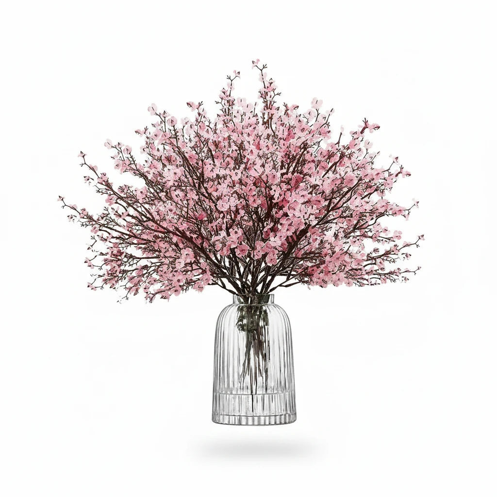 Lot de 5 fleurs artificielles champetre de cerisier