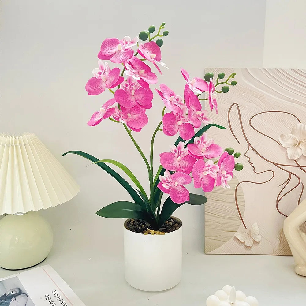 Orchidée papillon artificielle en pot