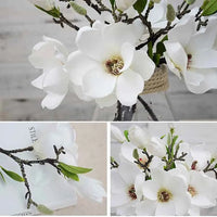 Bouquet de fleur de magnolia artificielle au toucher réaliste