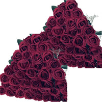 Bouquet de 50 roses artificielles en velours - Luxe